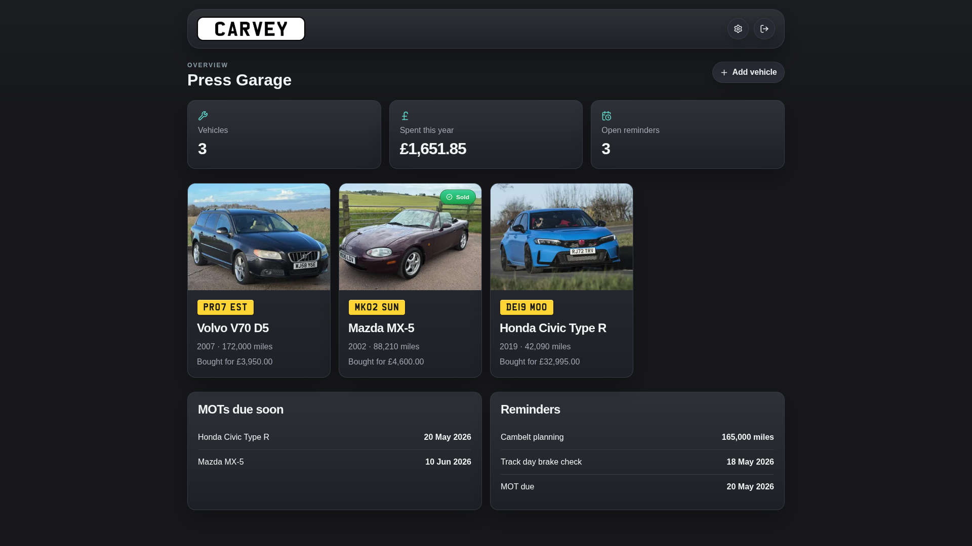 Carvey App