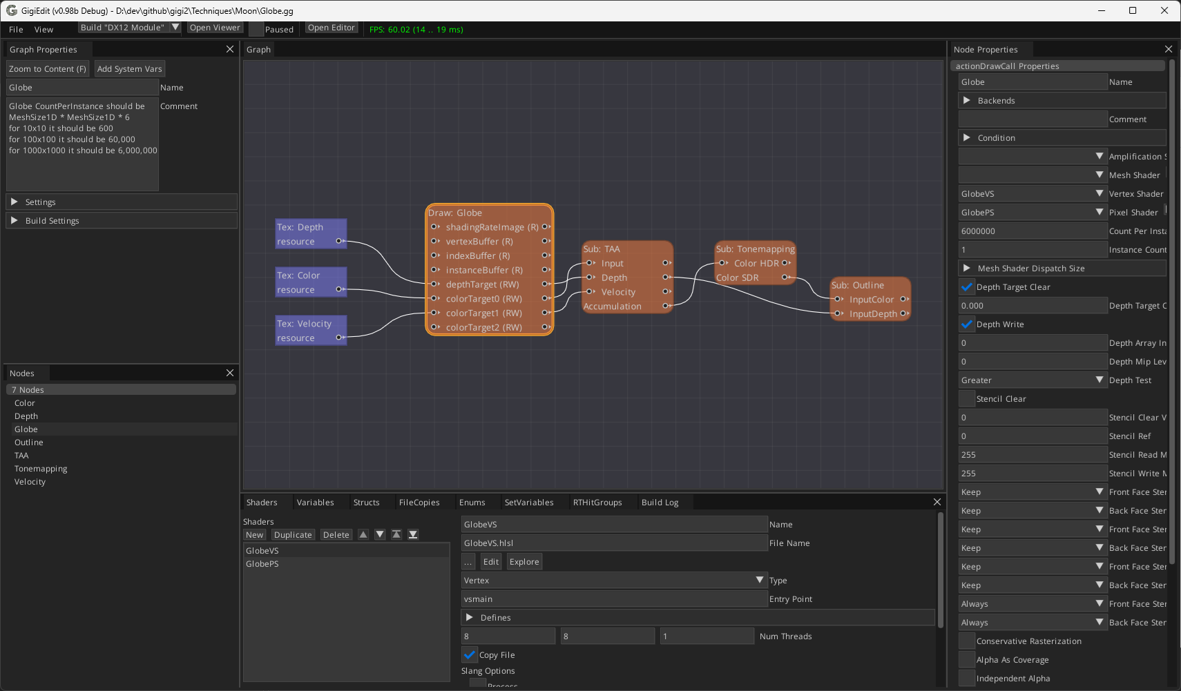 A screenshot of the Gigi Editor