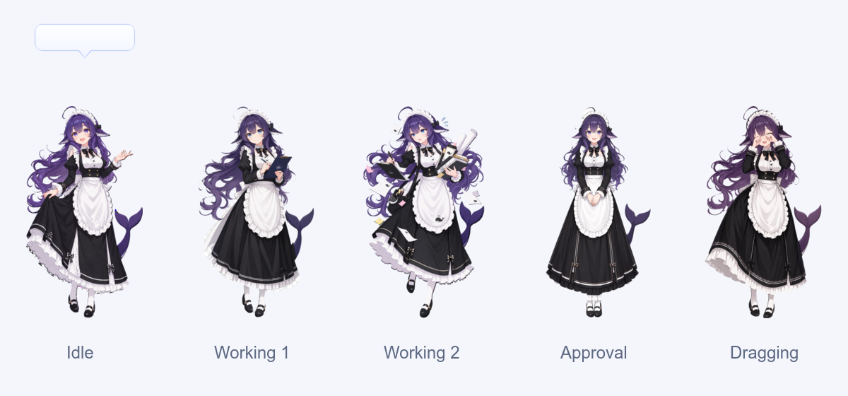 Black-and-white maid outfit pet style