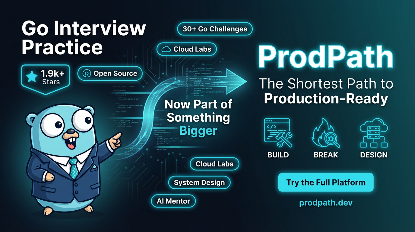 go-interview-practice main UI（ProdPath バナー）