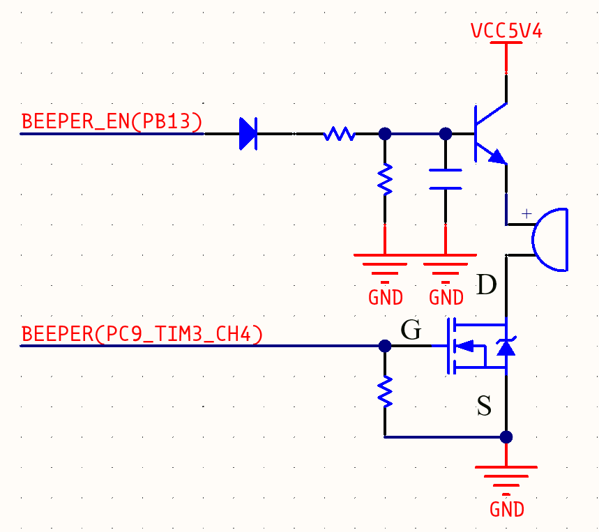 Buzzer circuit simplified schematic