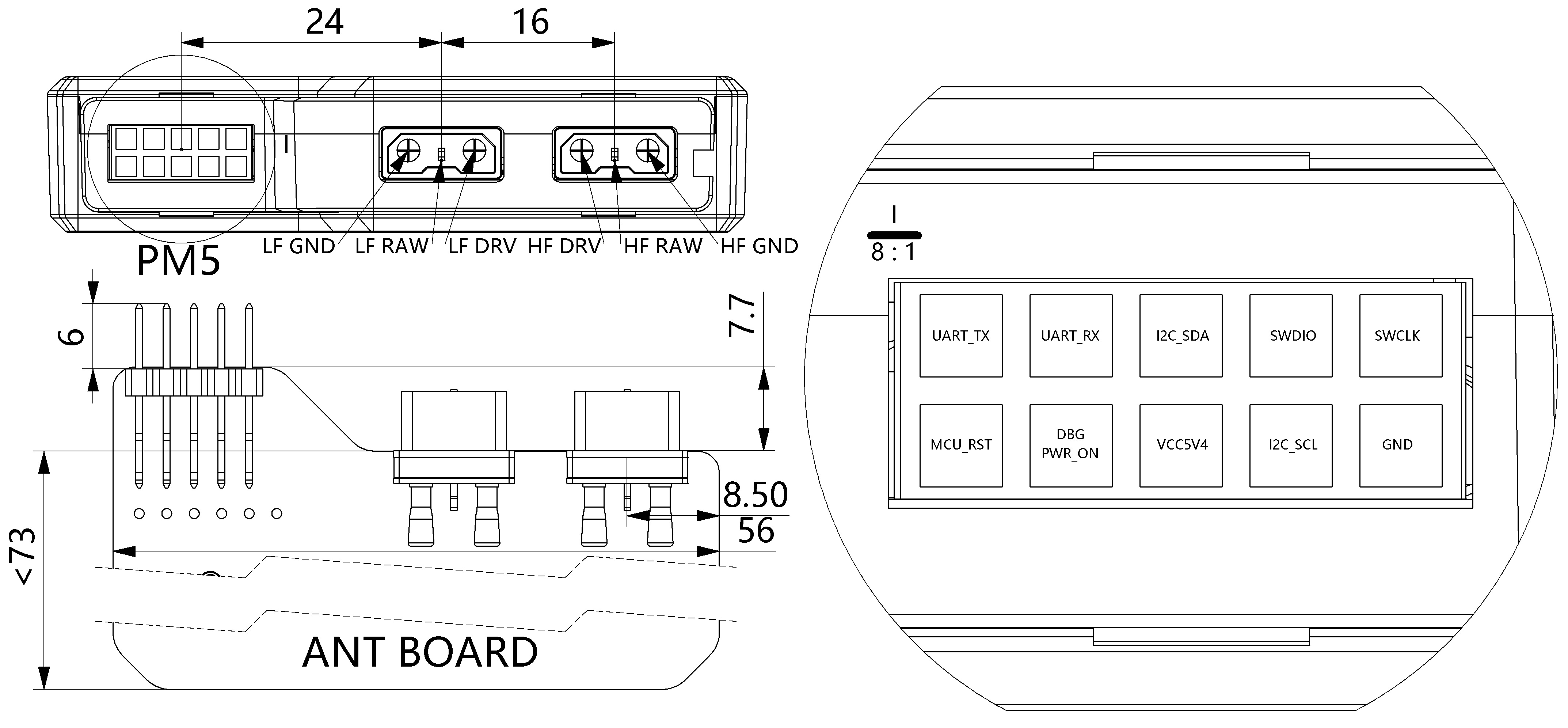 Main board 10P Connect header and ICX301 interface definition