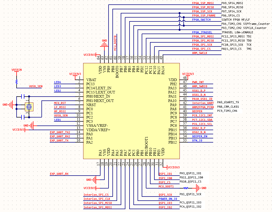Main MCU (AT32F435RxTx) external interface definition