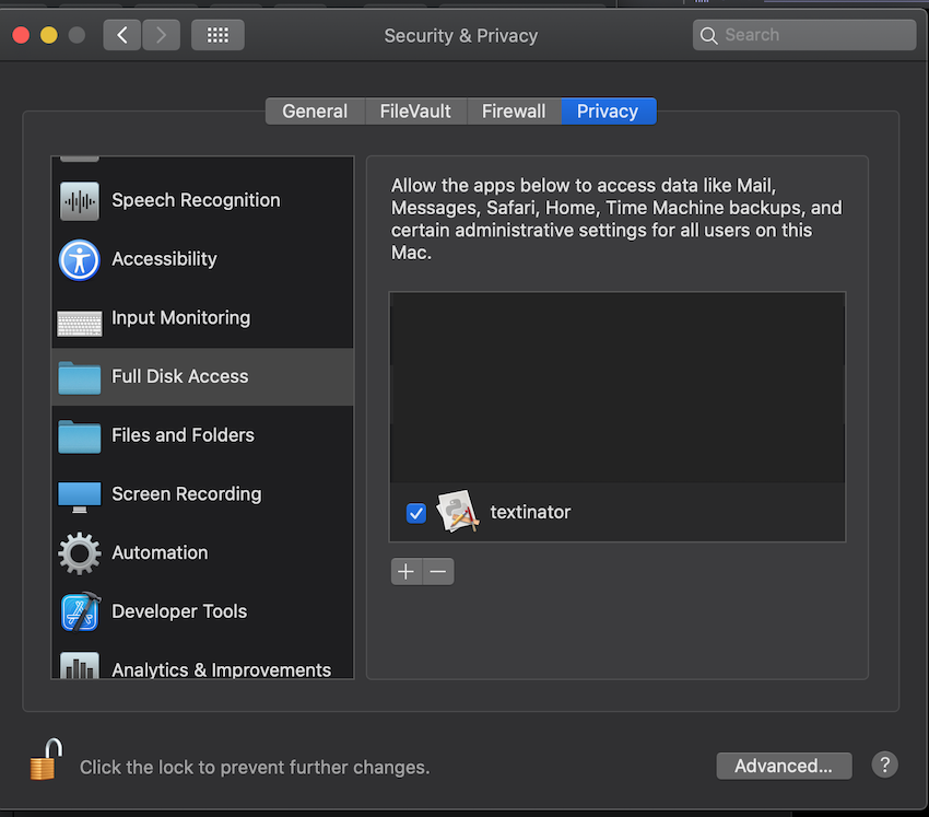 System Preferences > Security & Privacy