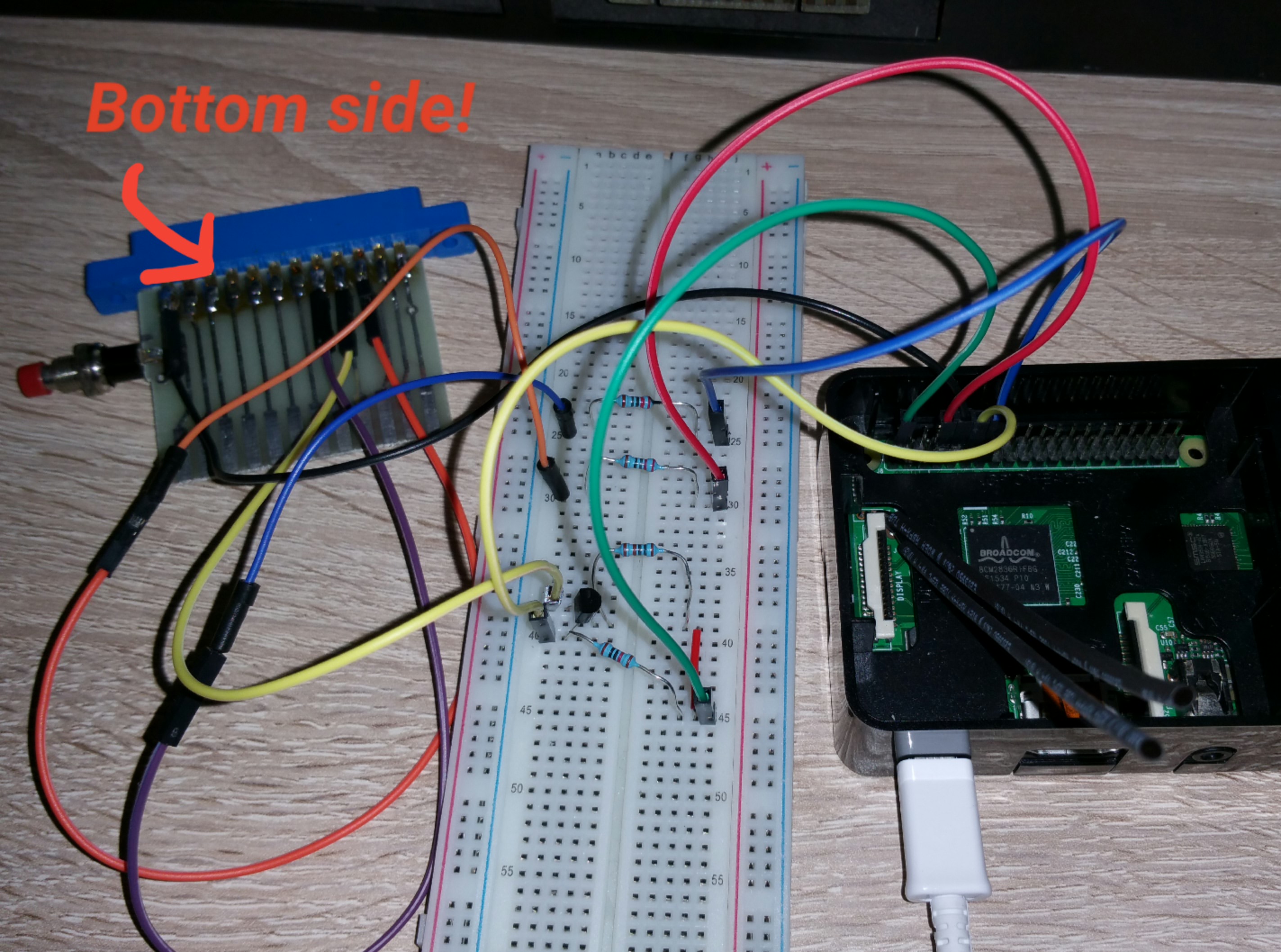 Photo of PetPi custom connection between Pi and PET