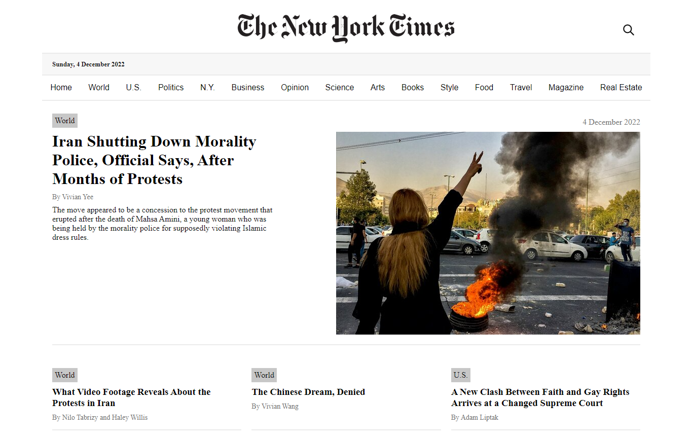 New York Times clone desktop preview