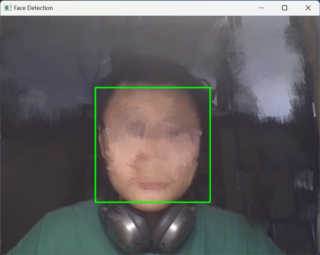 图4 使用OpenCV人脸级联分类器进行人脸检测效果图