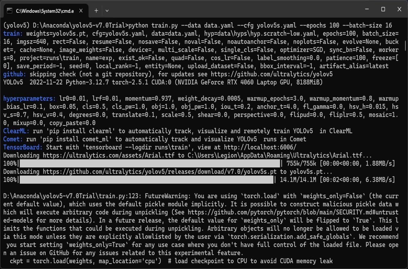 图 10 对数据集进行训练