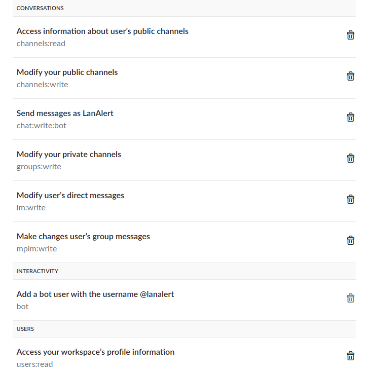 Slack Permissions