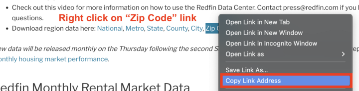 Zip code data