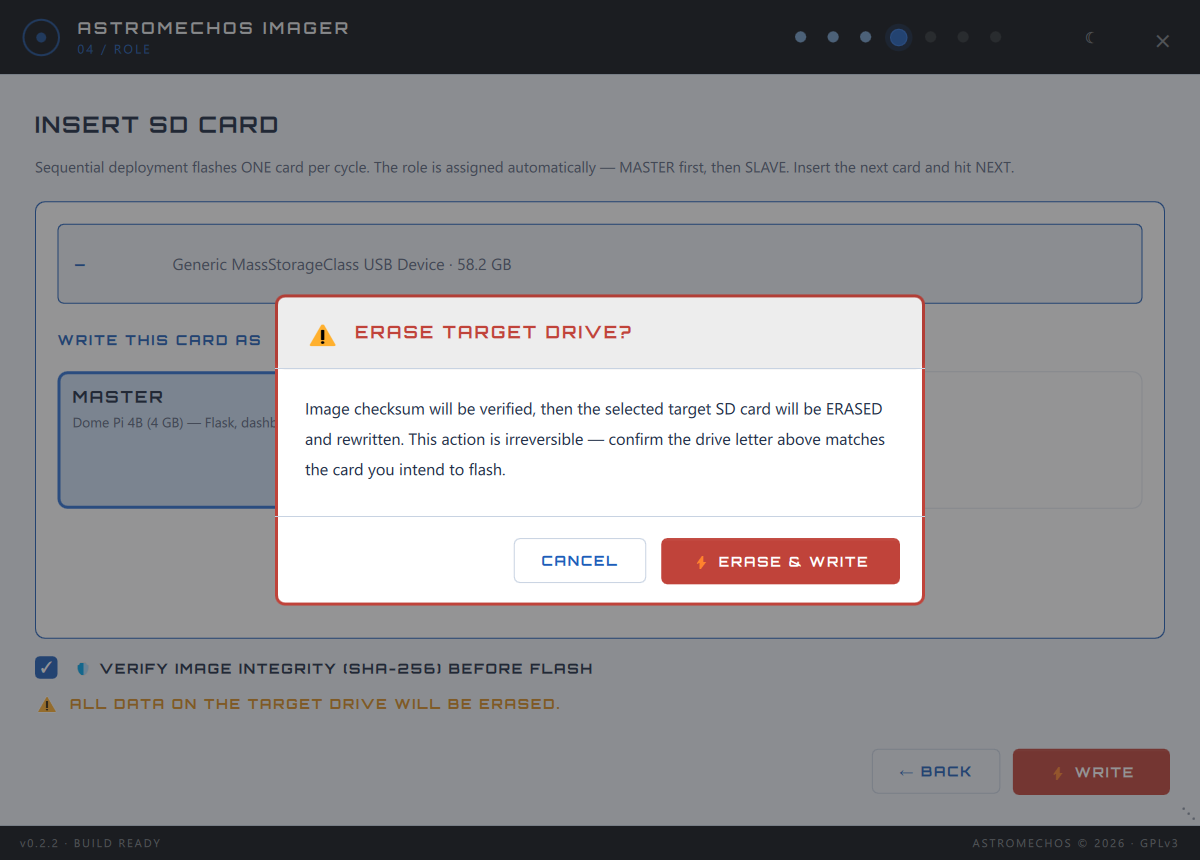 Step 4 — ERASE confirmation