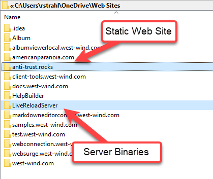 Multiple IIS WebSites using a single Live Reload Server Hosted Server