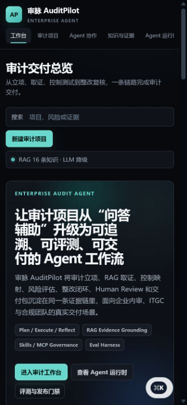 AuditPilot mobile overview