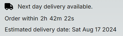 Estimated delivery timer example