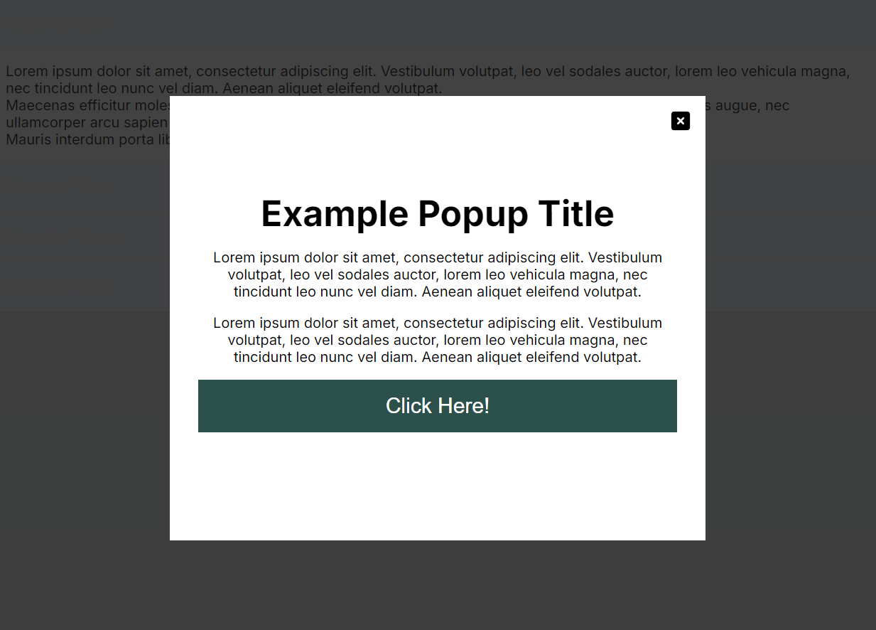 Popup example