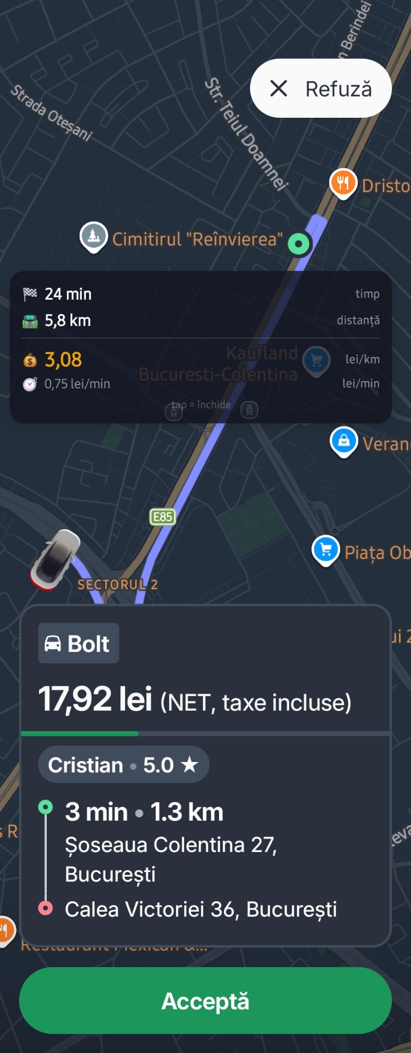 Overlay cursă normală