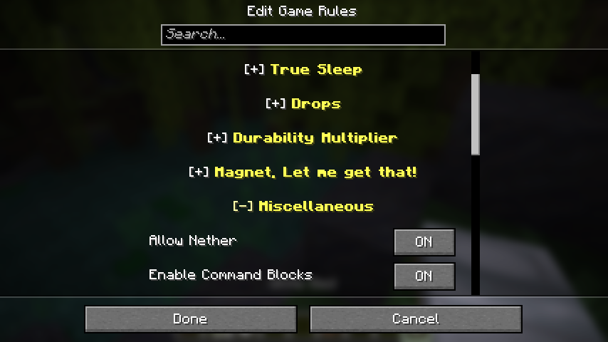 Collapsible Game Rules In-Game