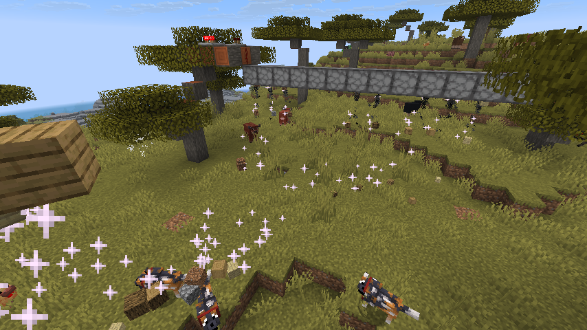 Items flowing with particle trails (Particles: ON)