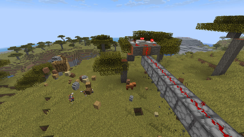 Items being vacuumed to player (Particles: OFF)