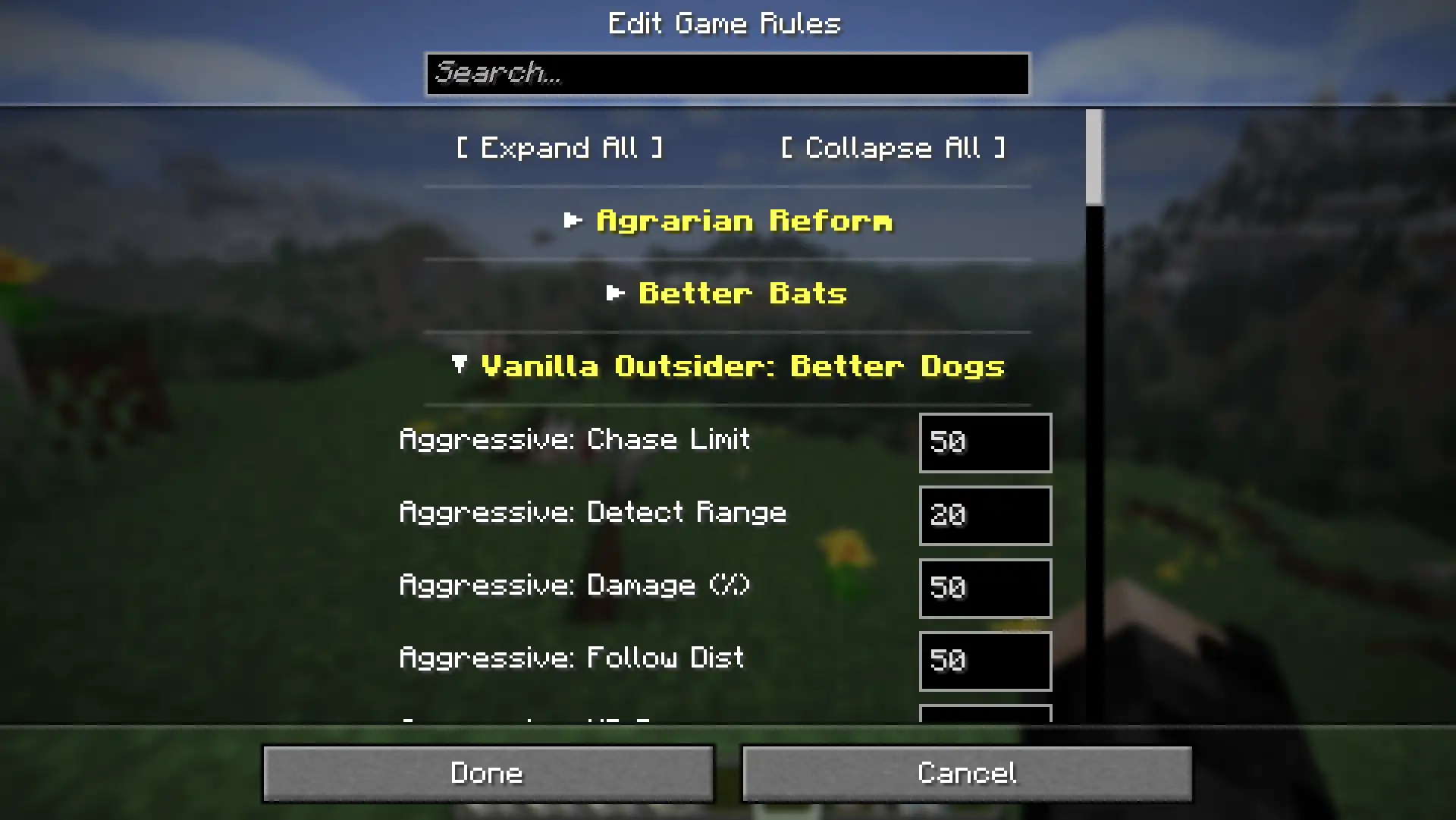 Native gamerule UI