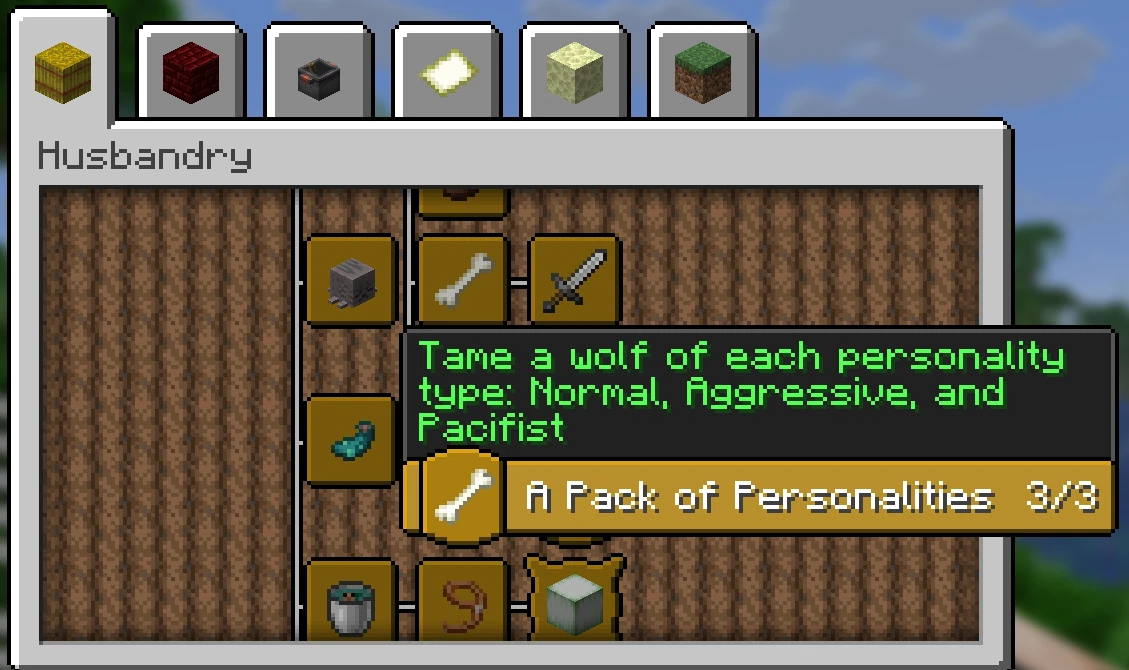 A Pack of Personalities Advancement