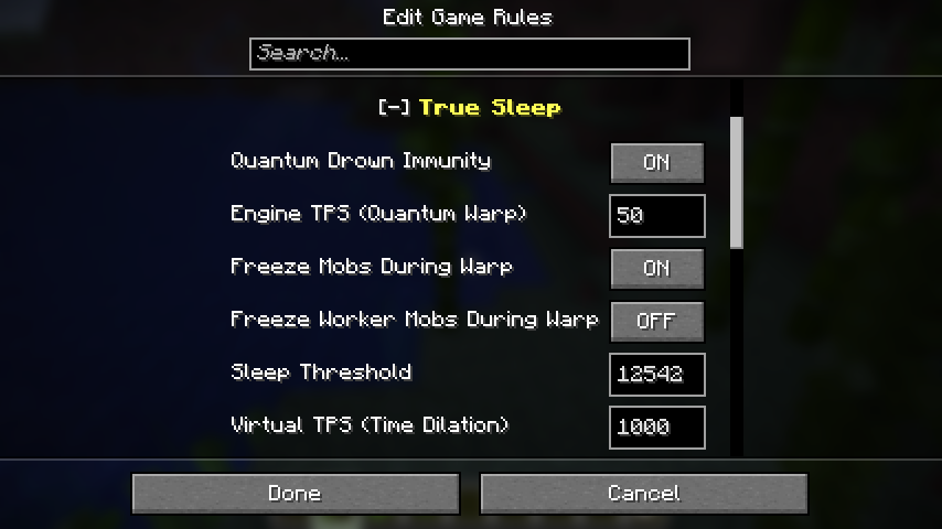 True Sleep Settings