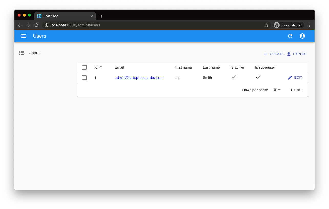 React Admin Dashboard