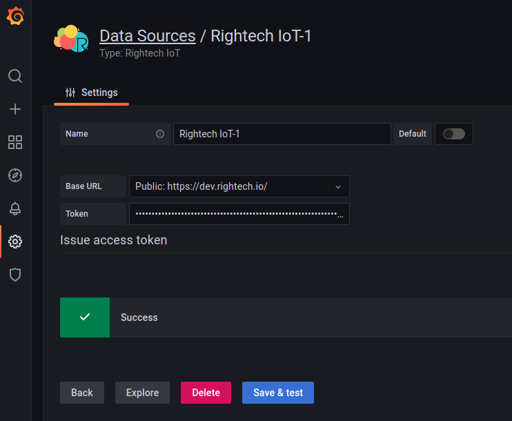 Rightech IoT Token Config