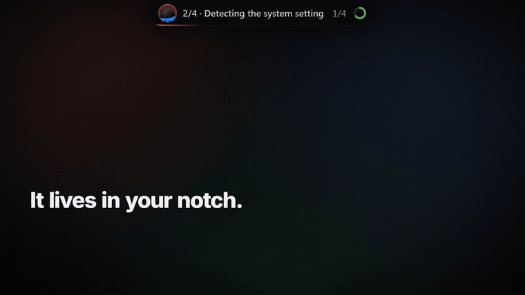 The dotpals notch: a live diff types in, an agent asks to run git push --force with a warning, Allow is clicked, and the pal celebrates