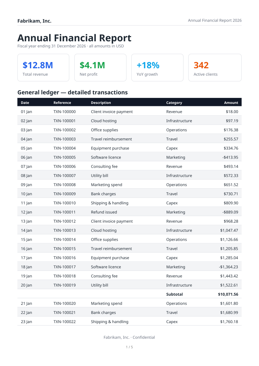 Annual report example