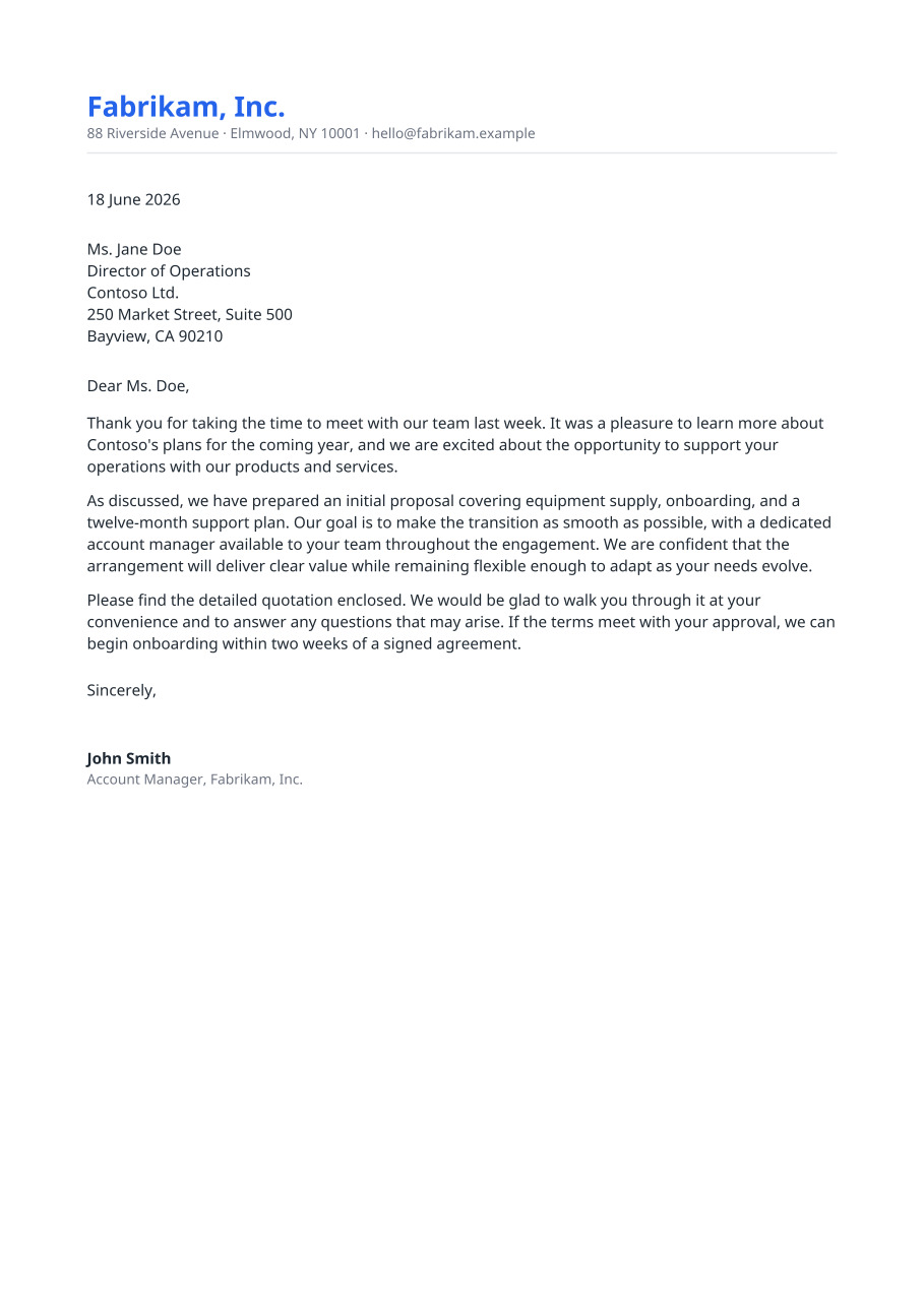 Business letter example