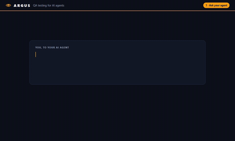 Demo: an AI agent runs a checkout test through Argus, gets a report with the failure explained and a suggested fix, and the report is emailed to the client