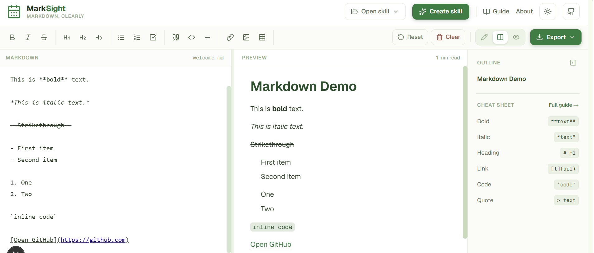 MarkSight Editor - Light Theme