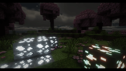 Distant Horizons terrain at night