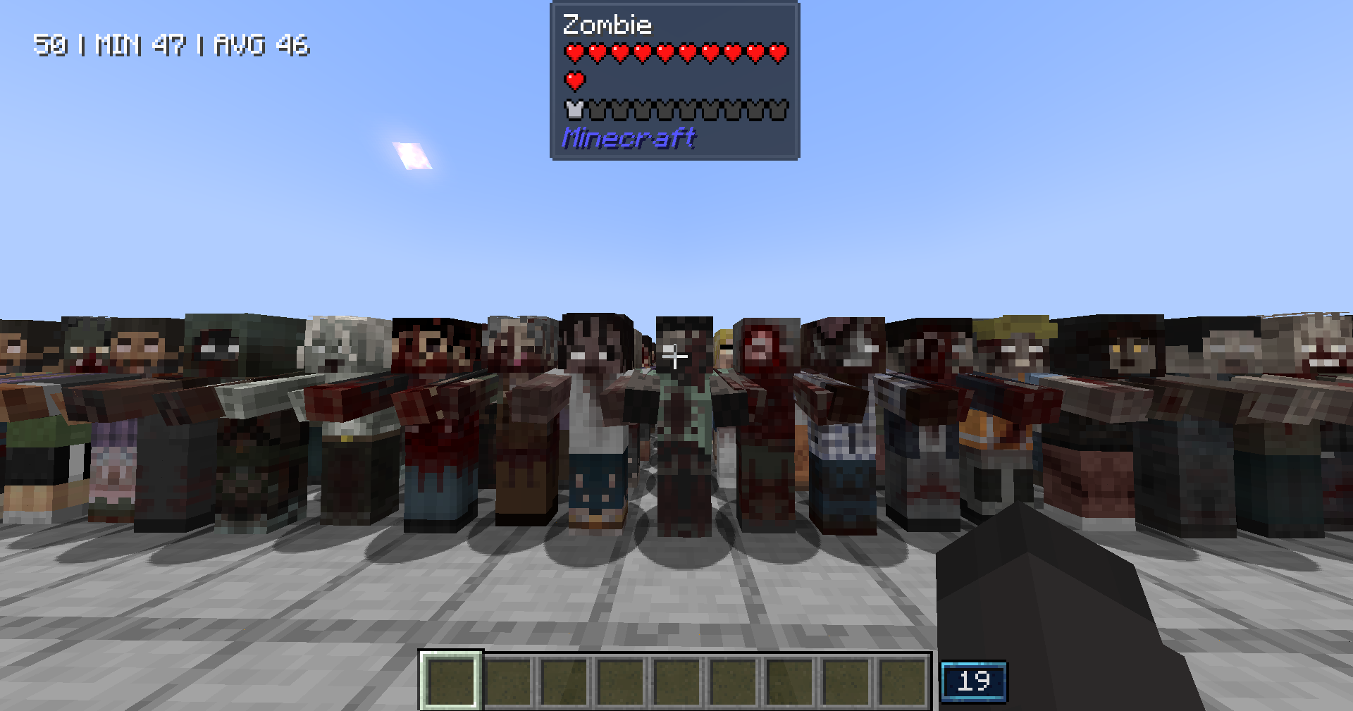 Before, aiming at a zombie