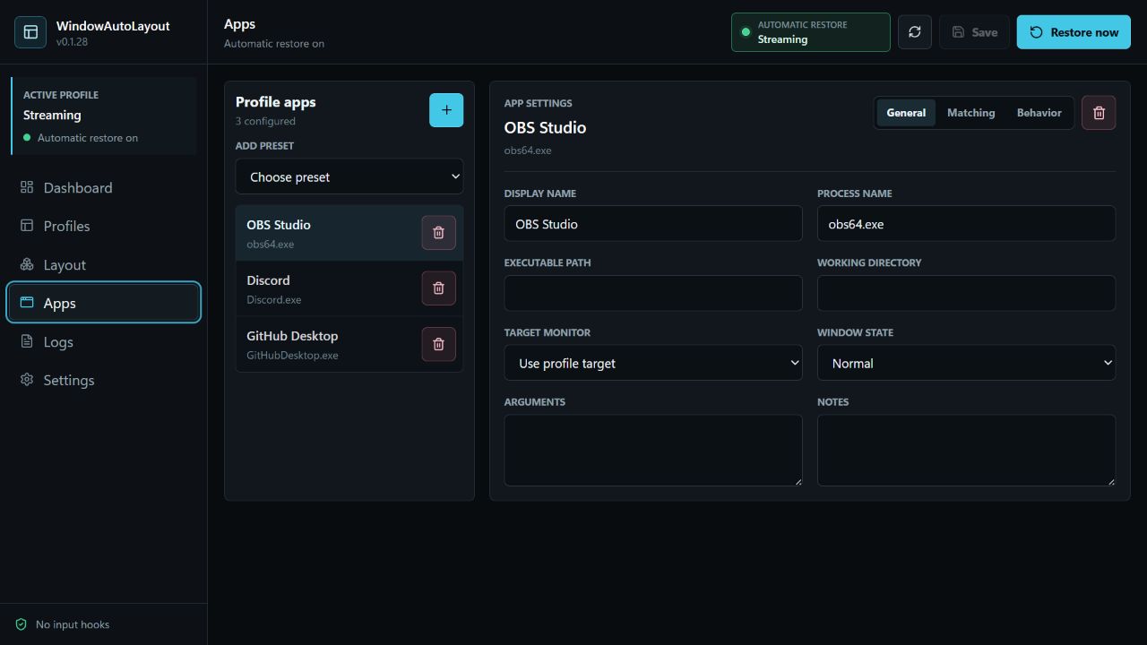 WindowAutoLayout Apps page
