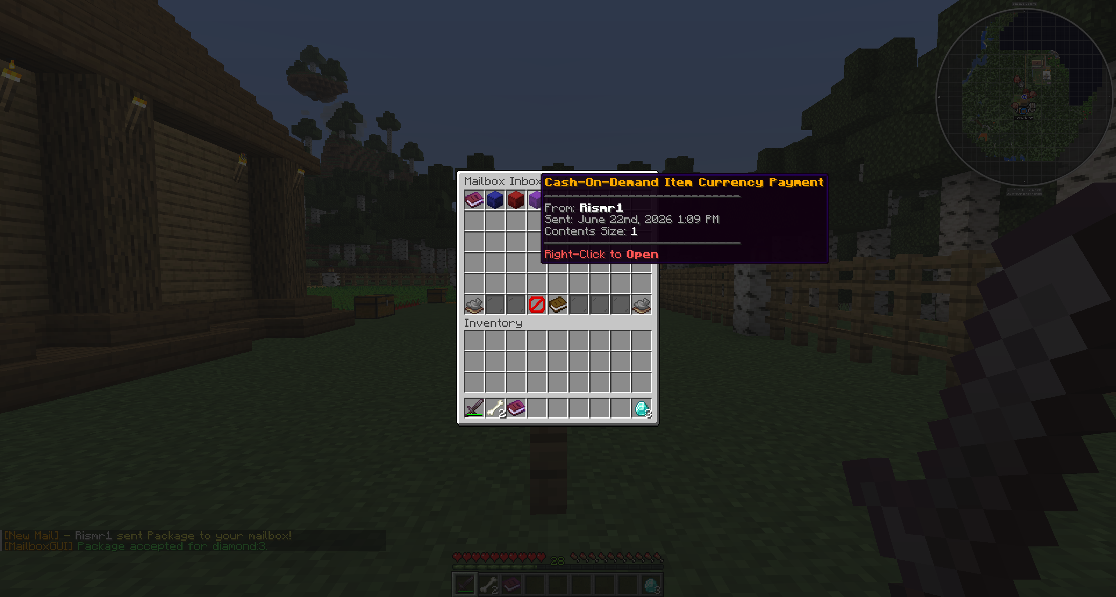Purple Shulker Box Cash-On-Demand Item Currency Payment mail