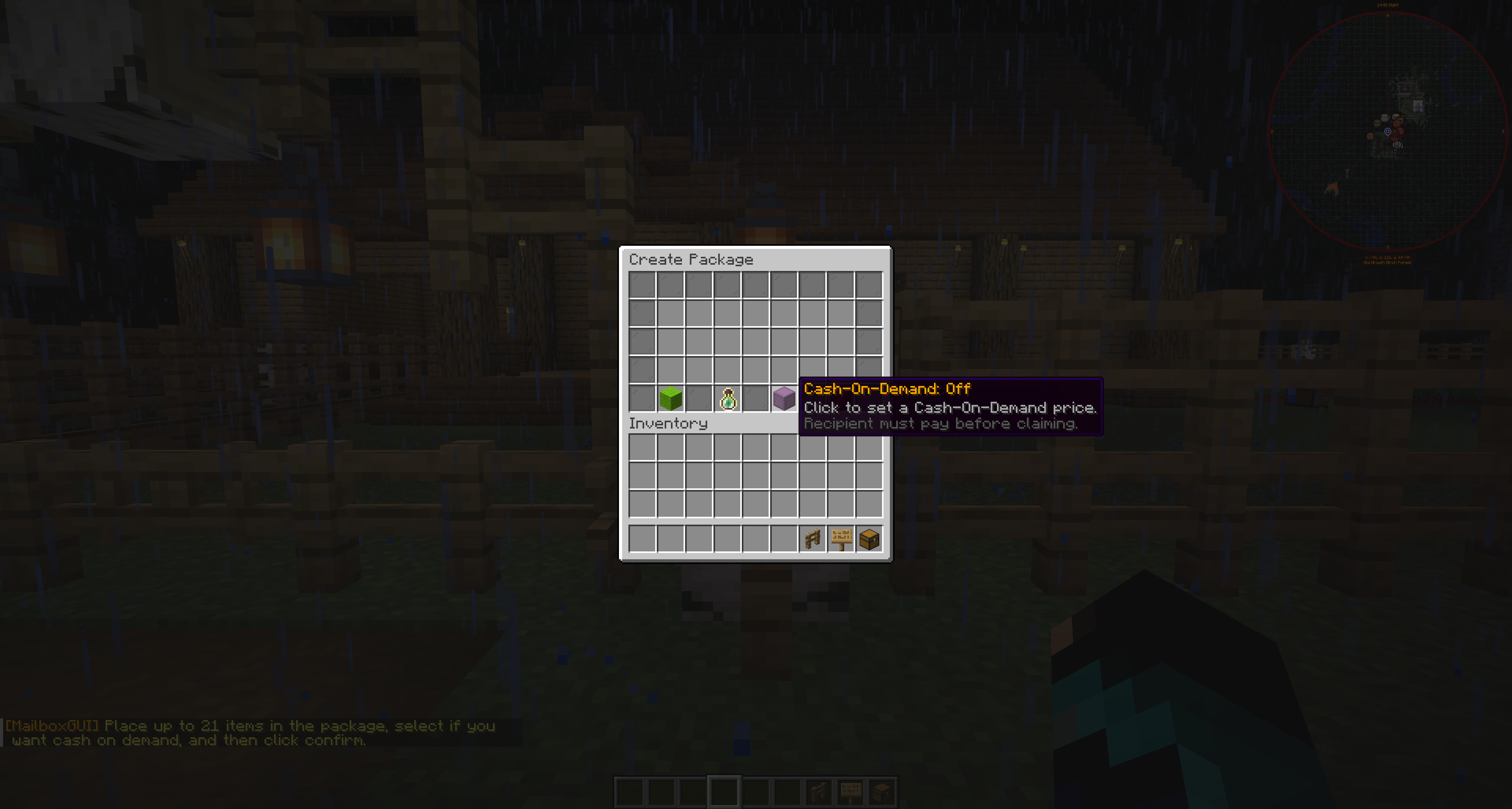Create Package GUI showing Cash-On-Demand available but off