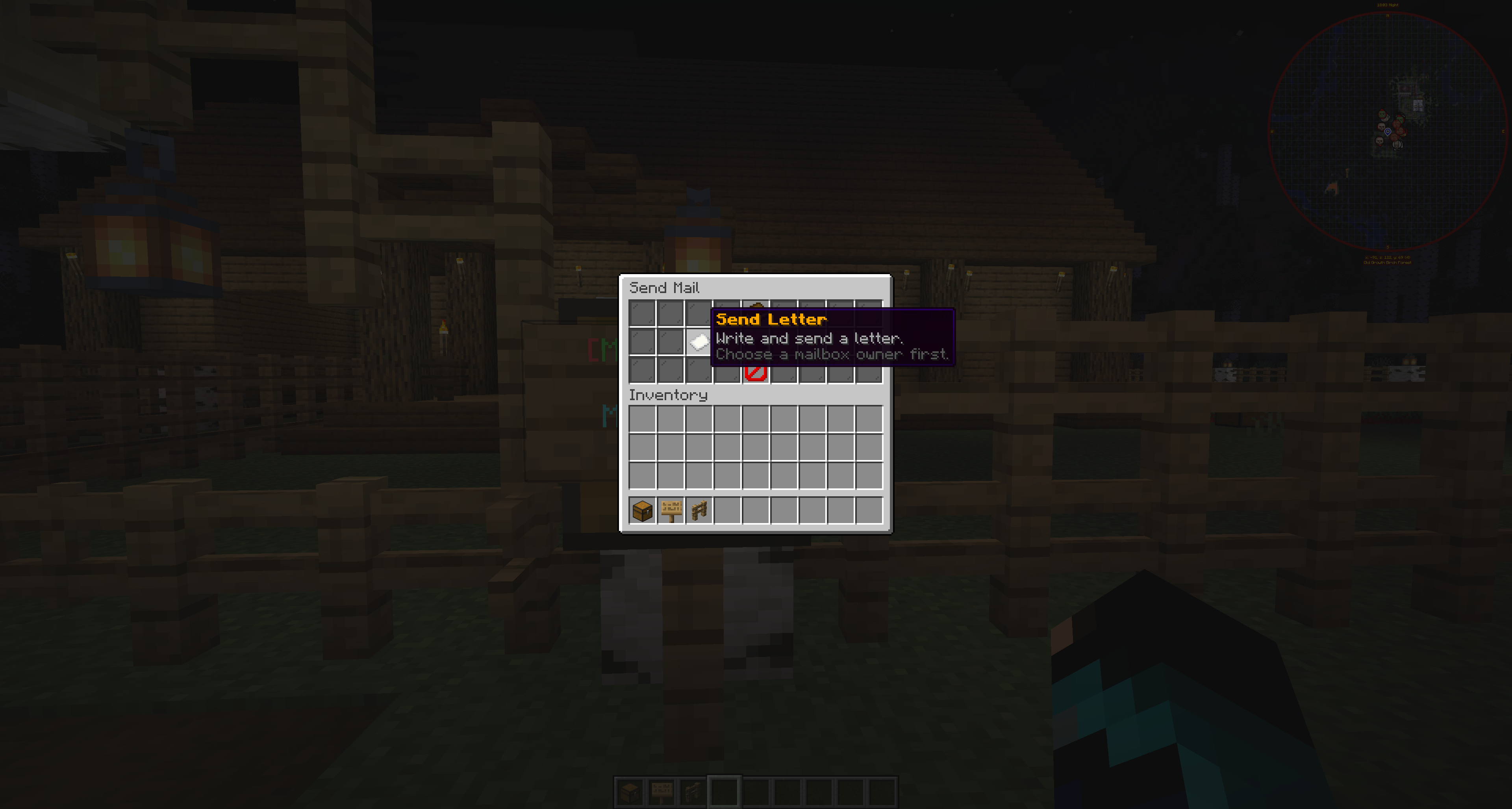 MailboxGUI interface for starting a new letter