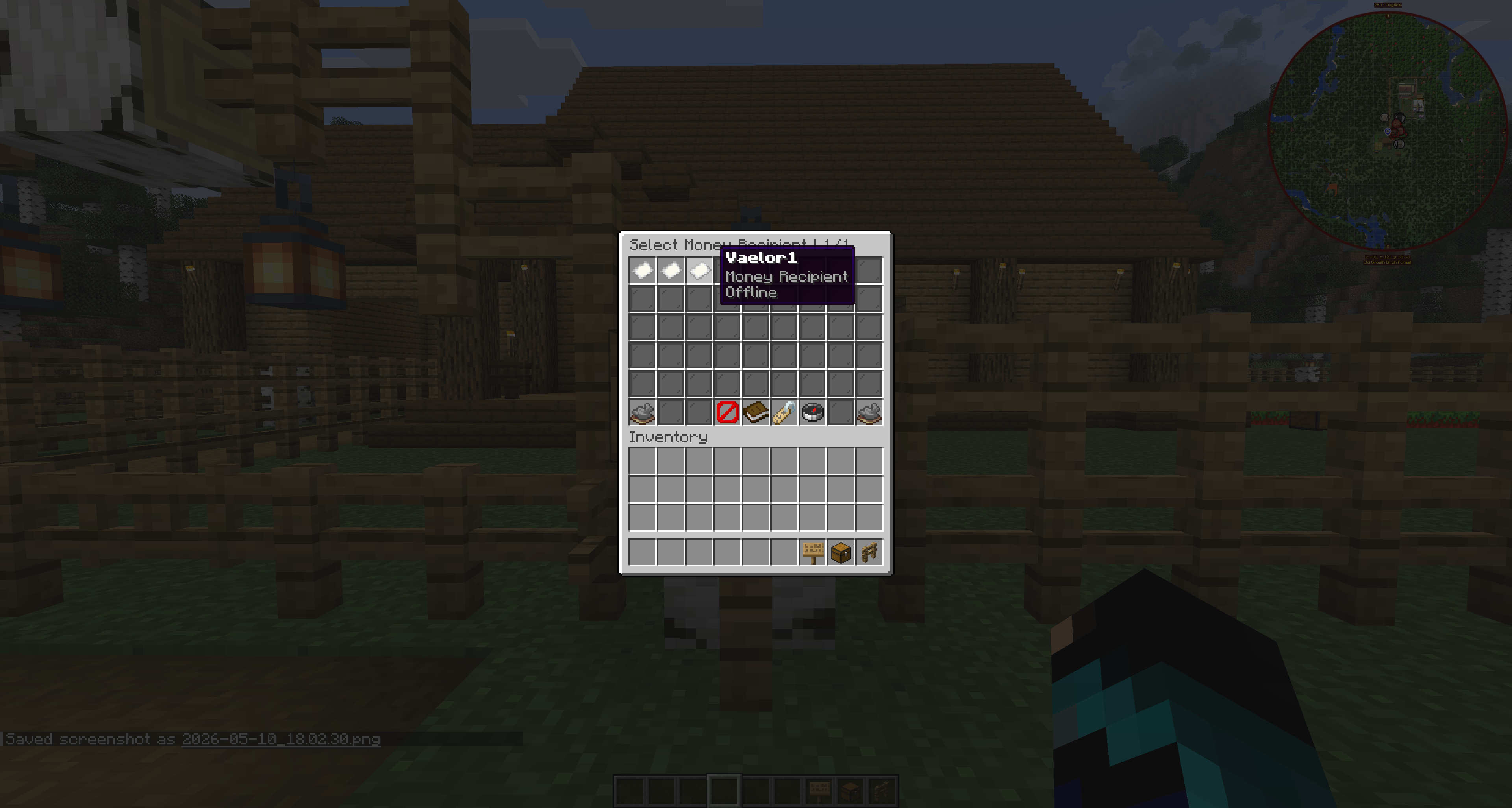 Select Money Recipient GUI listing mailbox delivery targets