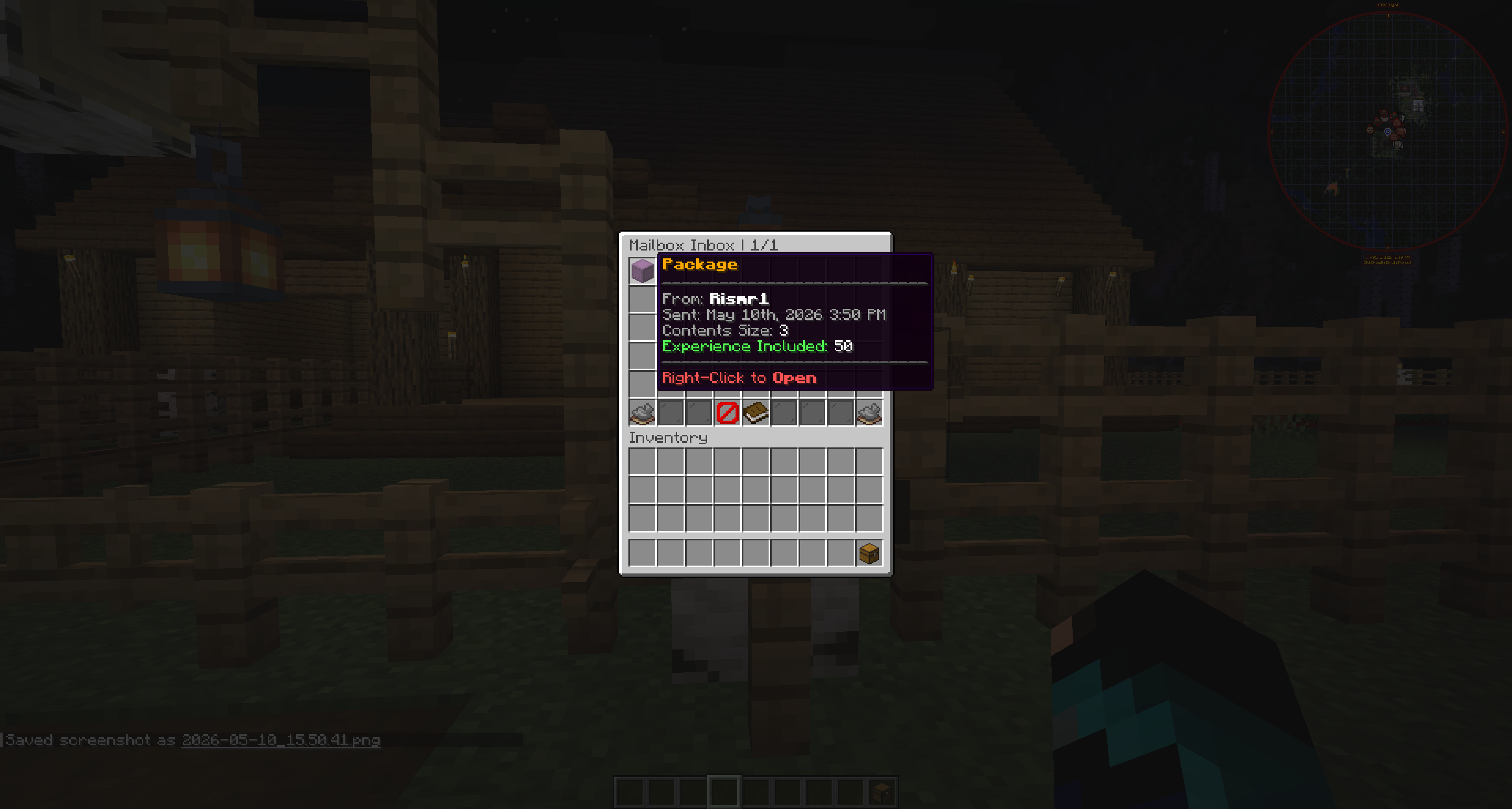 MailboxGUI package saved with remaining contents after partial withdrawal