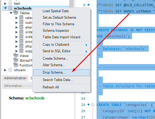 Drop Schema