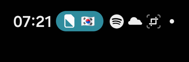 Samsung Region Override status chip showing the South Korea flag while a disguise is live.