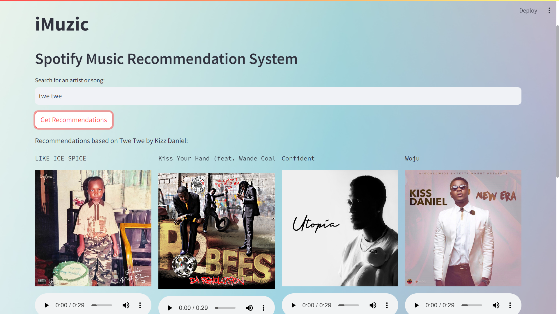 Recommendations