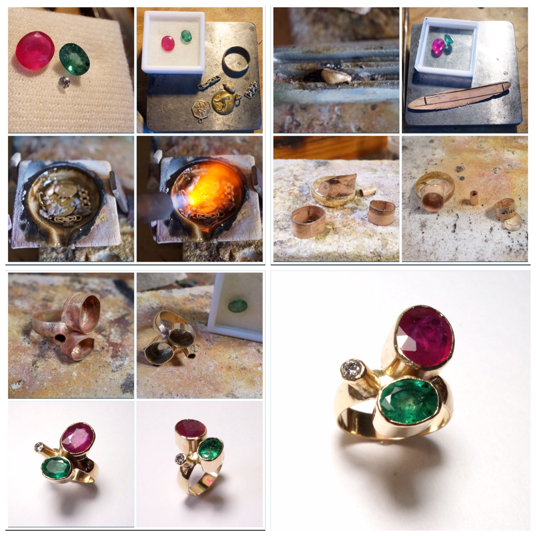 The stages involved in making a gemstone ring