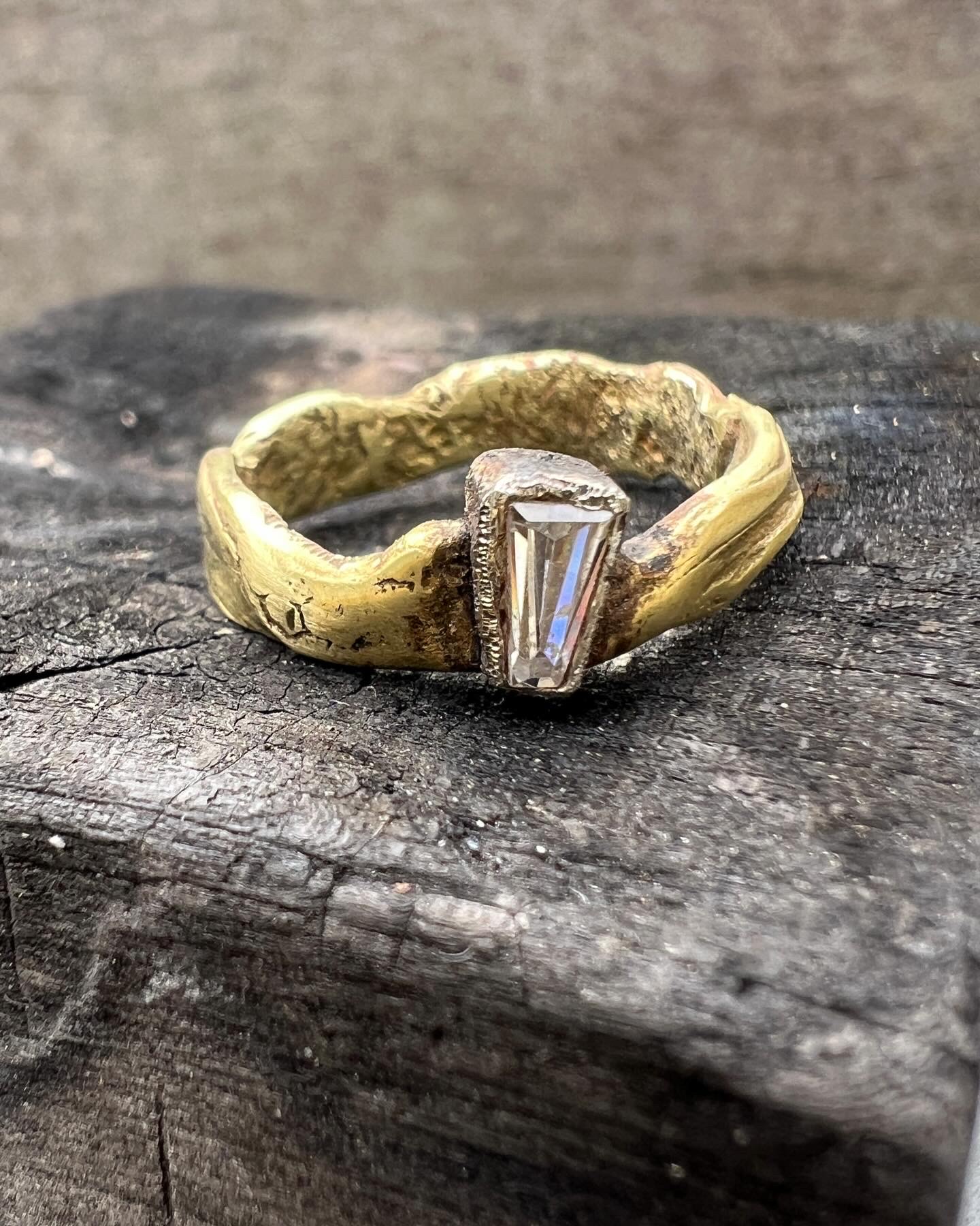 Textured silver ring