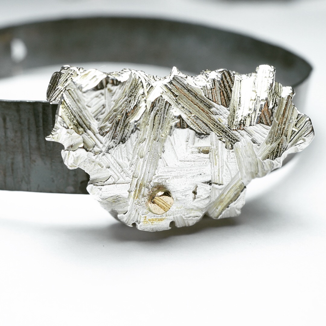 Textured silver cuff