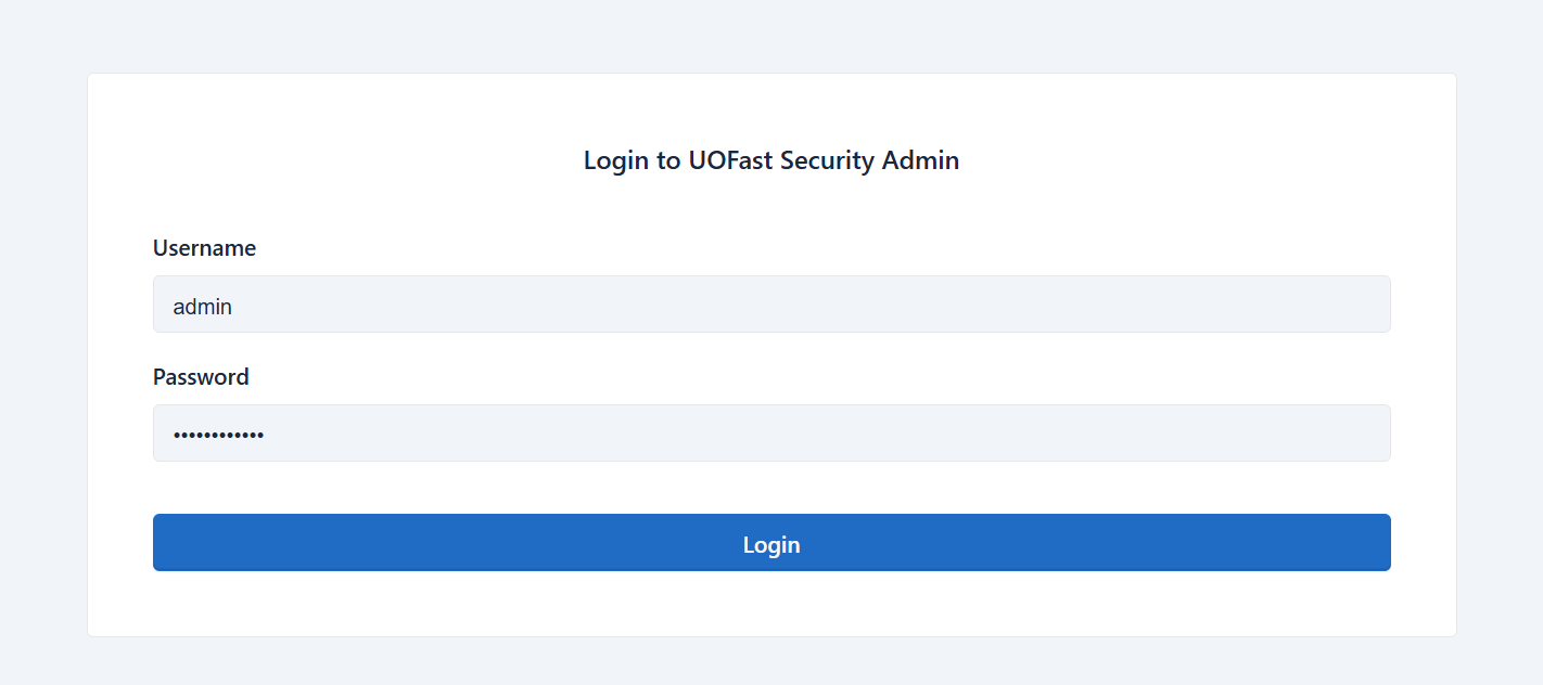 Admin login