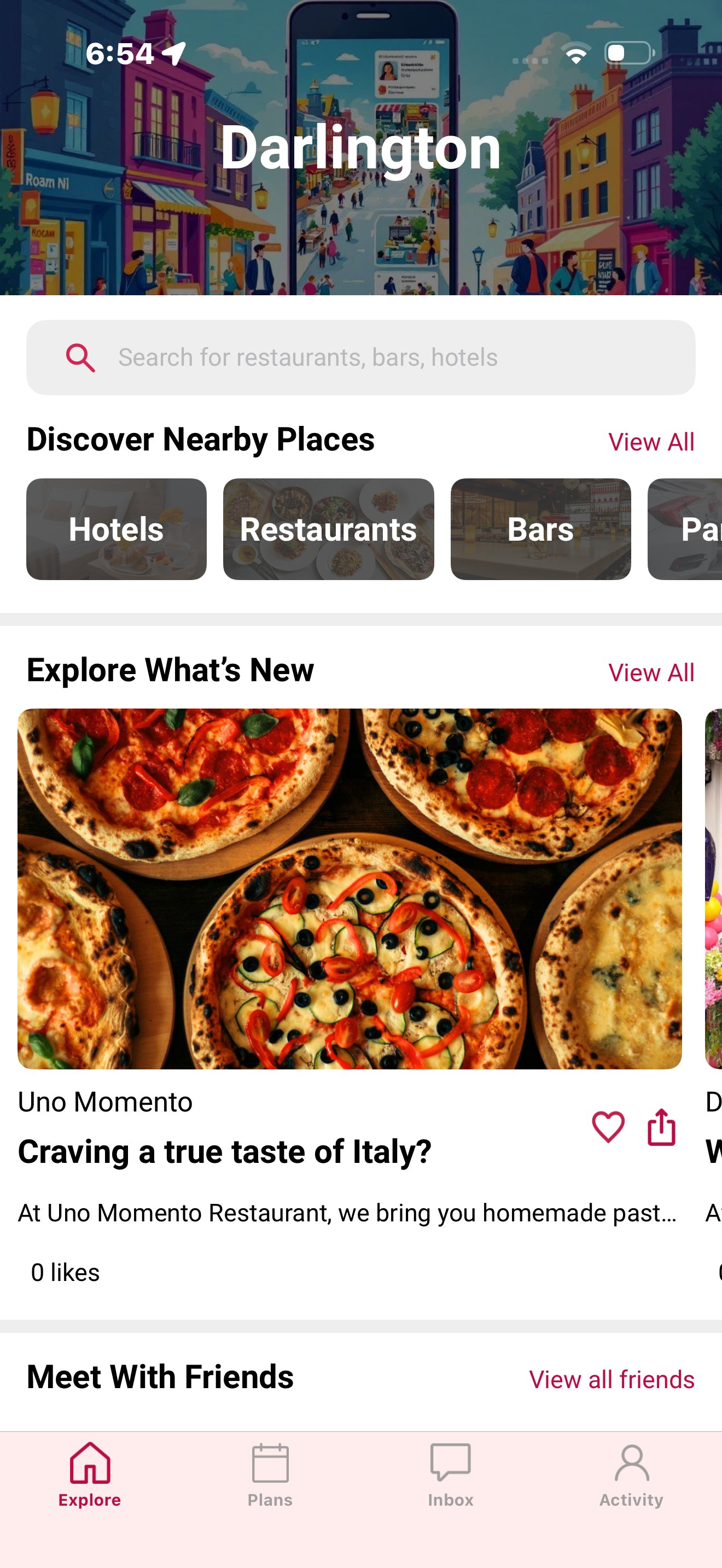 Roam app explore screen