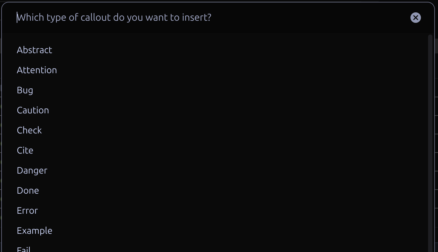 Callout prompt